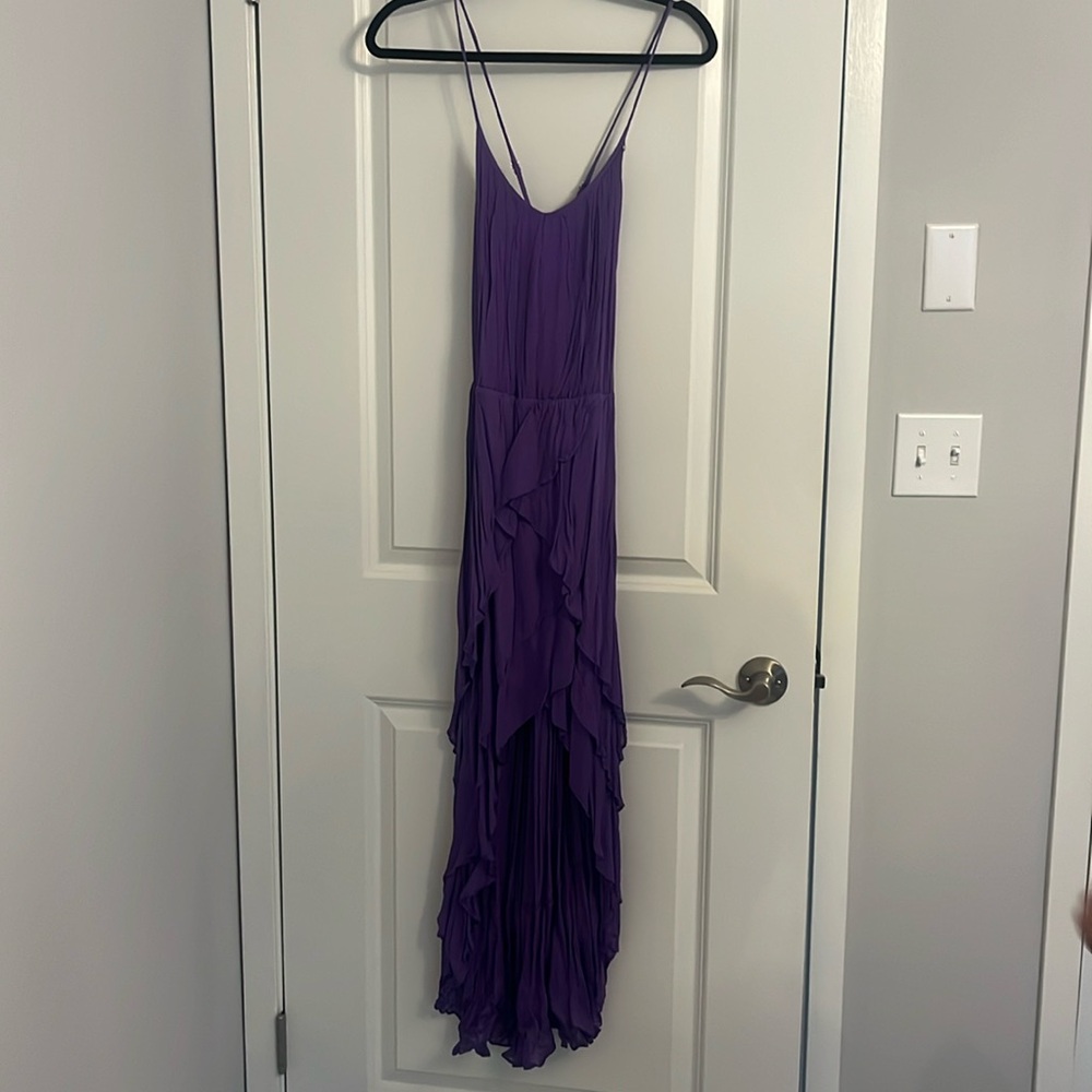 Guess High Low Criss-Cross Strap Back High Low Purple Dress, Size XS